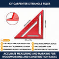 12" High Precision Carpenter's Triangle Ruler