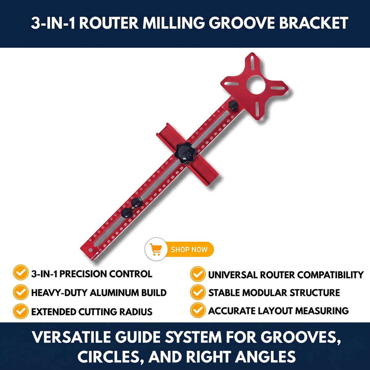 3-in-1 Router Milling Groove Bracket