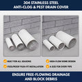 304 Stainless Steel Anti-Clog & Pest Drain Cover