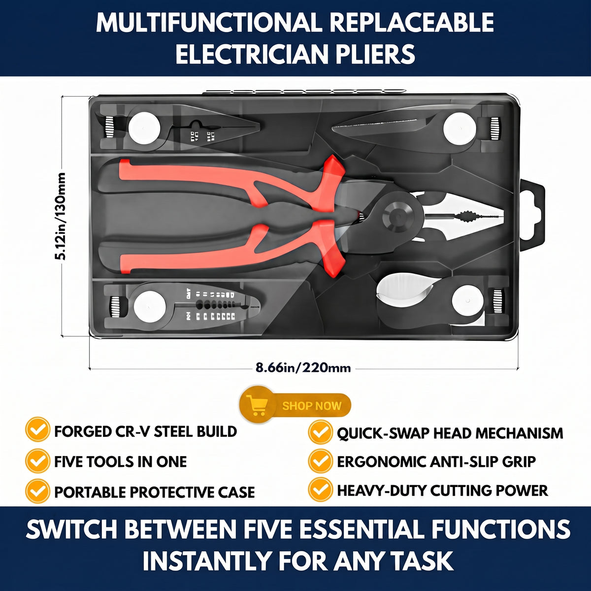 Multifunctional Replaceable Electrician Pliers