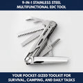 9-in-1 Stainless Steel Multifunctional EDC Tool