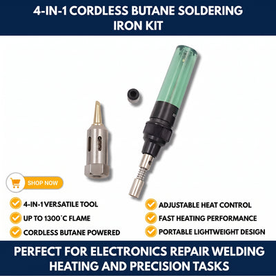 4-in-1 Cordless Butane Soldering Iron Kit