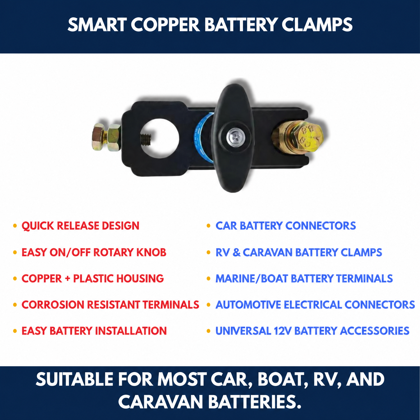 Smart Copper Battery Clamps