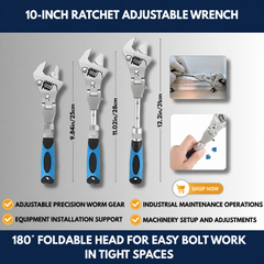 10-Inch Ratchet Adjustable Wrench view 3