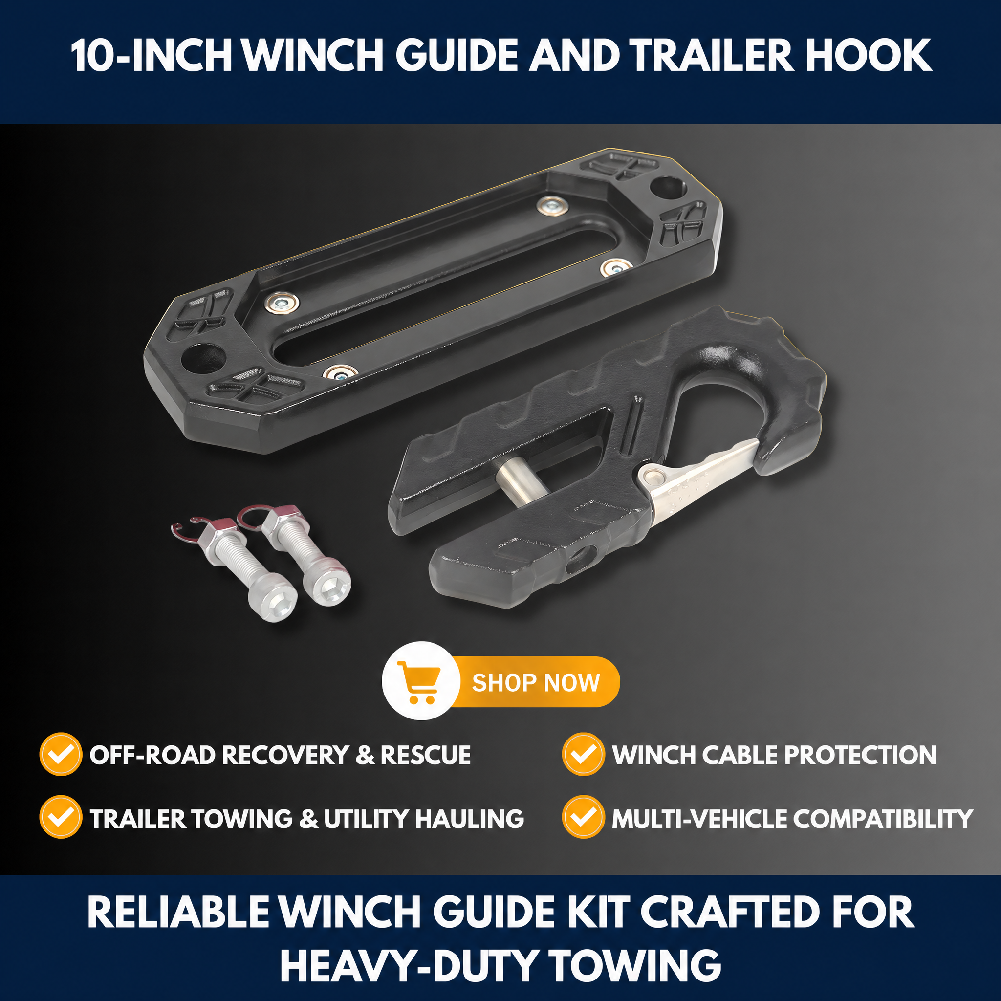 10-Inch Winch Guide and Trailer Hook