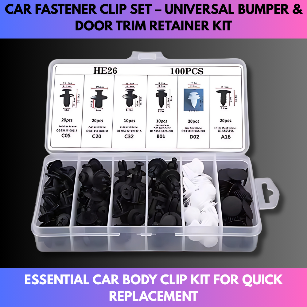 Car Fastener Clip Set – Universal Bumper & Door Trim Retainer Kit