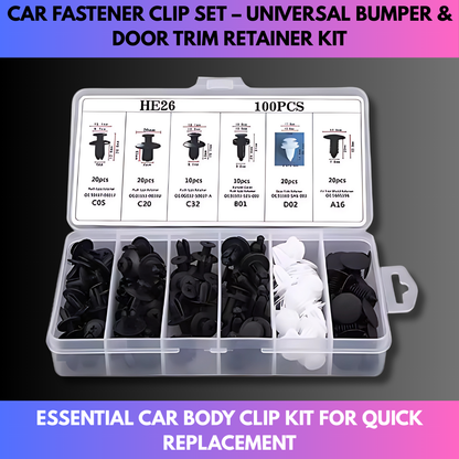 Car Fastener Clip Set – Universal Bumper & Door Trim Retainer Kit