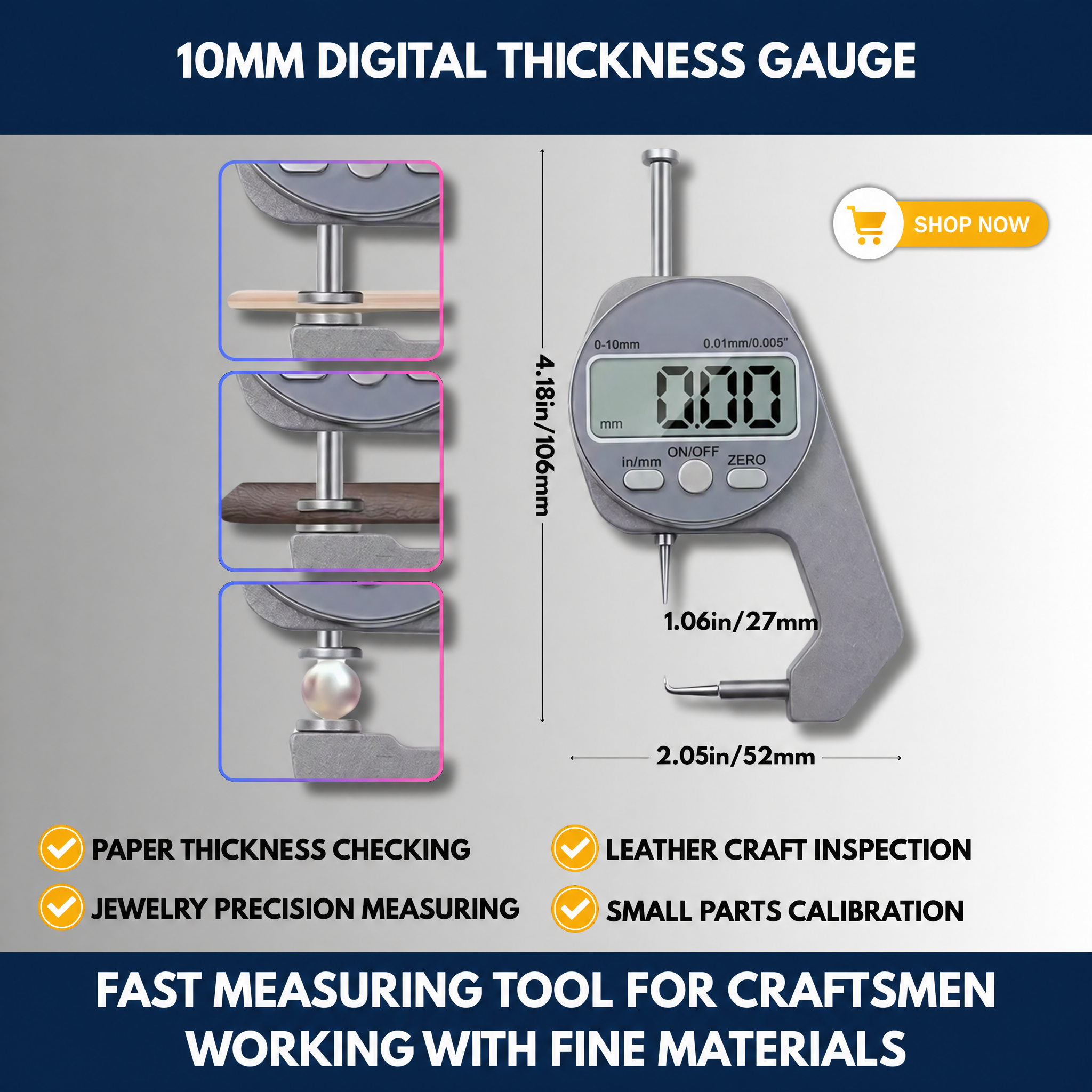 10mm Digital Thickness Gauge