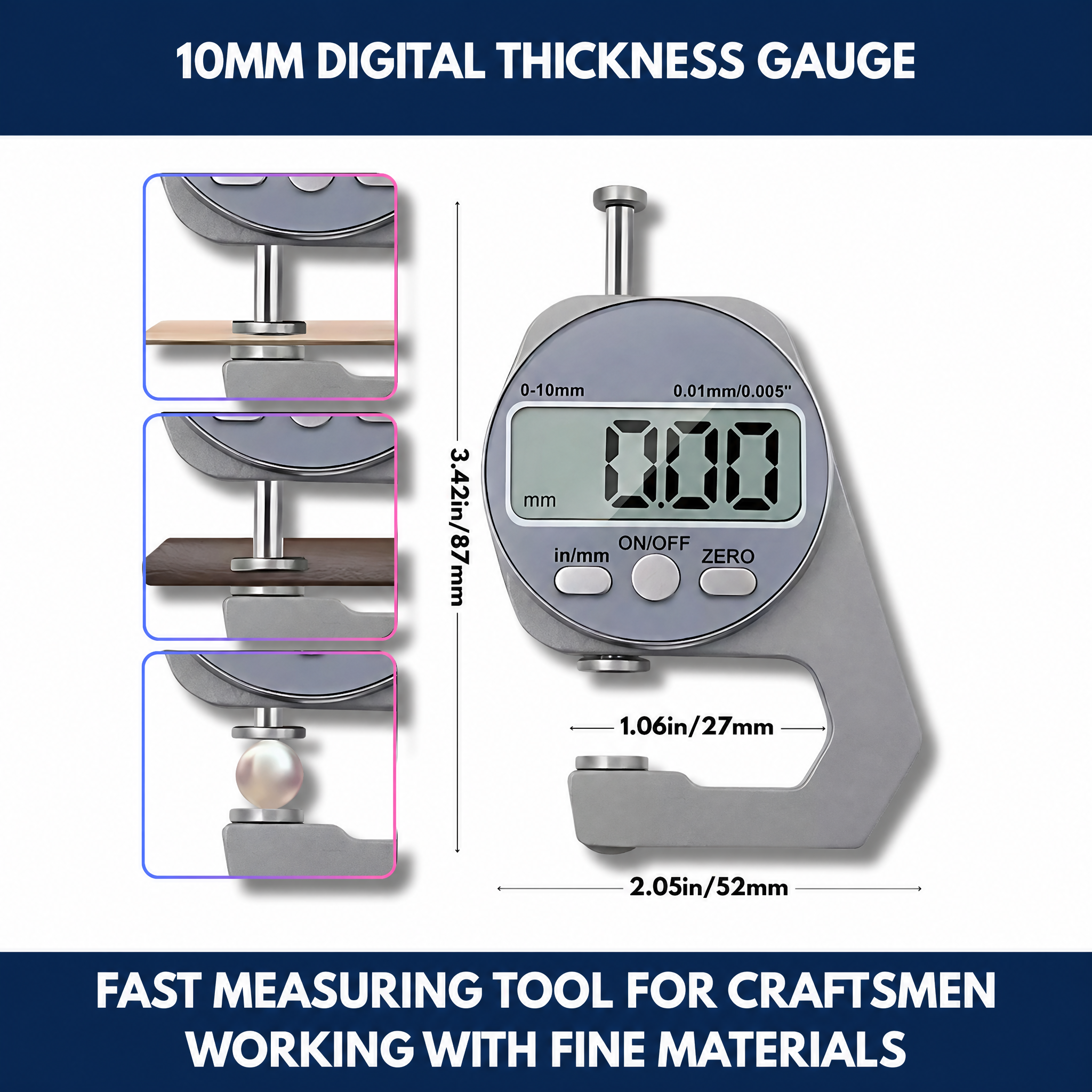 10mm Digital Thickness Gauge