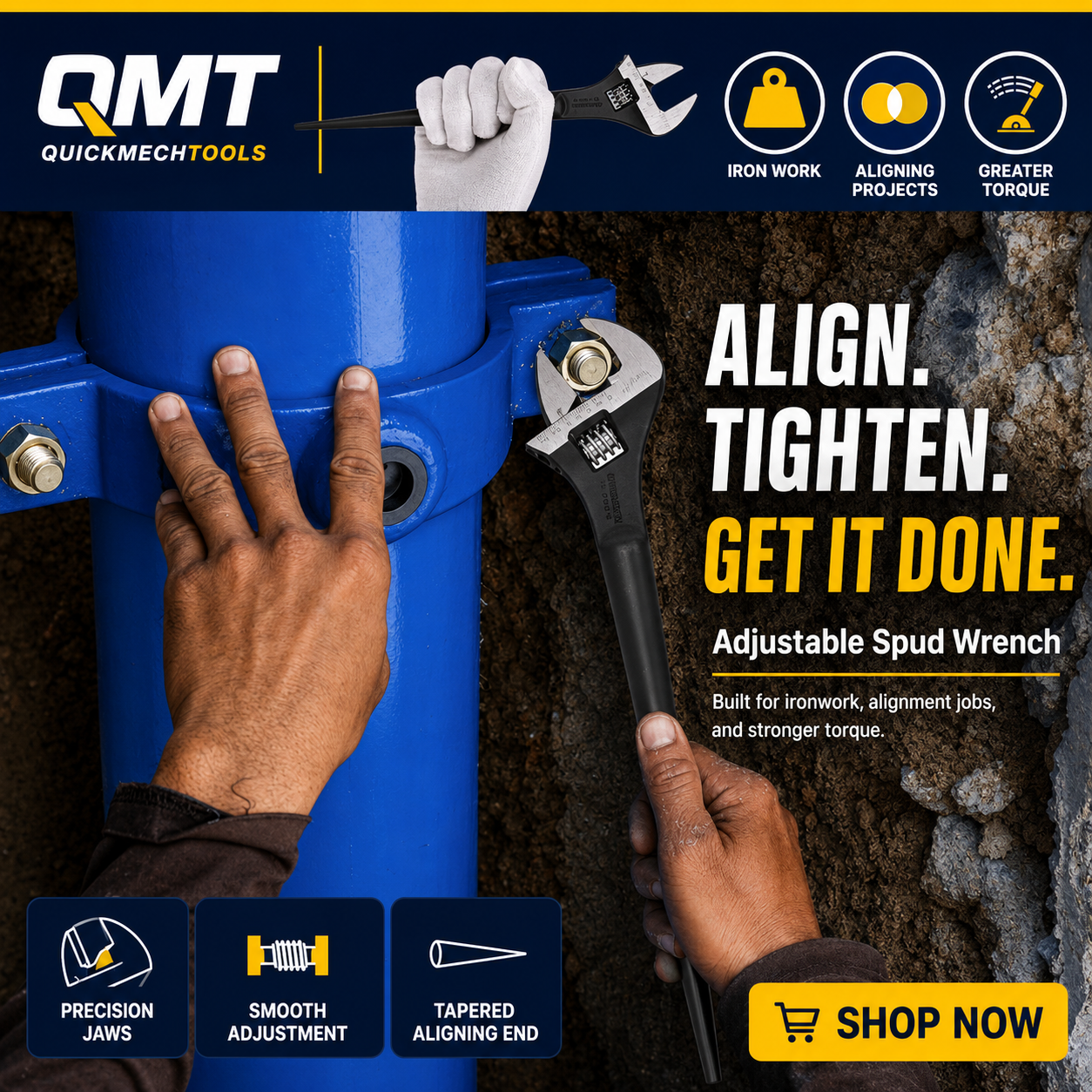 QuickMech™ Spud Adjustable Wrench