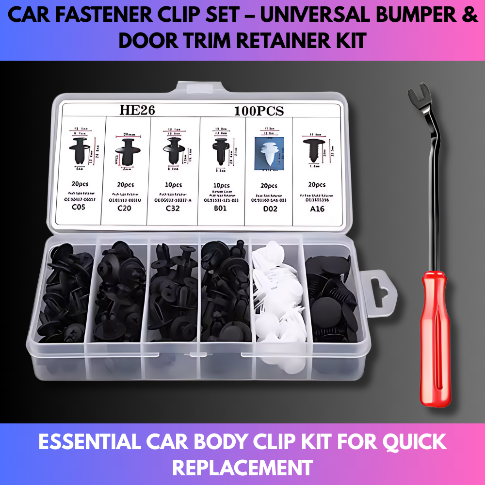 Car Fastener Clip Set – Universal Bumper & Door Trim Retainer Kit