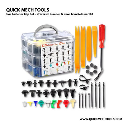 Car Fastener Clip Set – Universal Bumper & Door Trim Retainer Kit