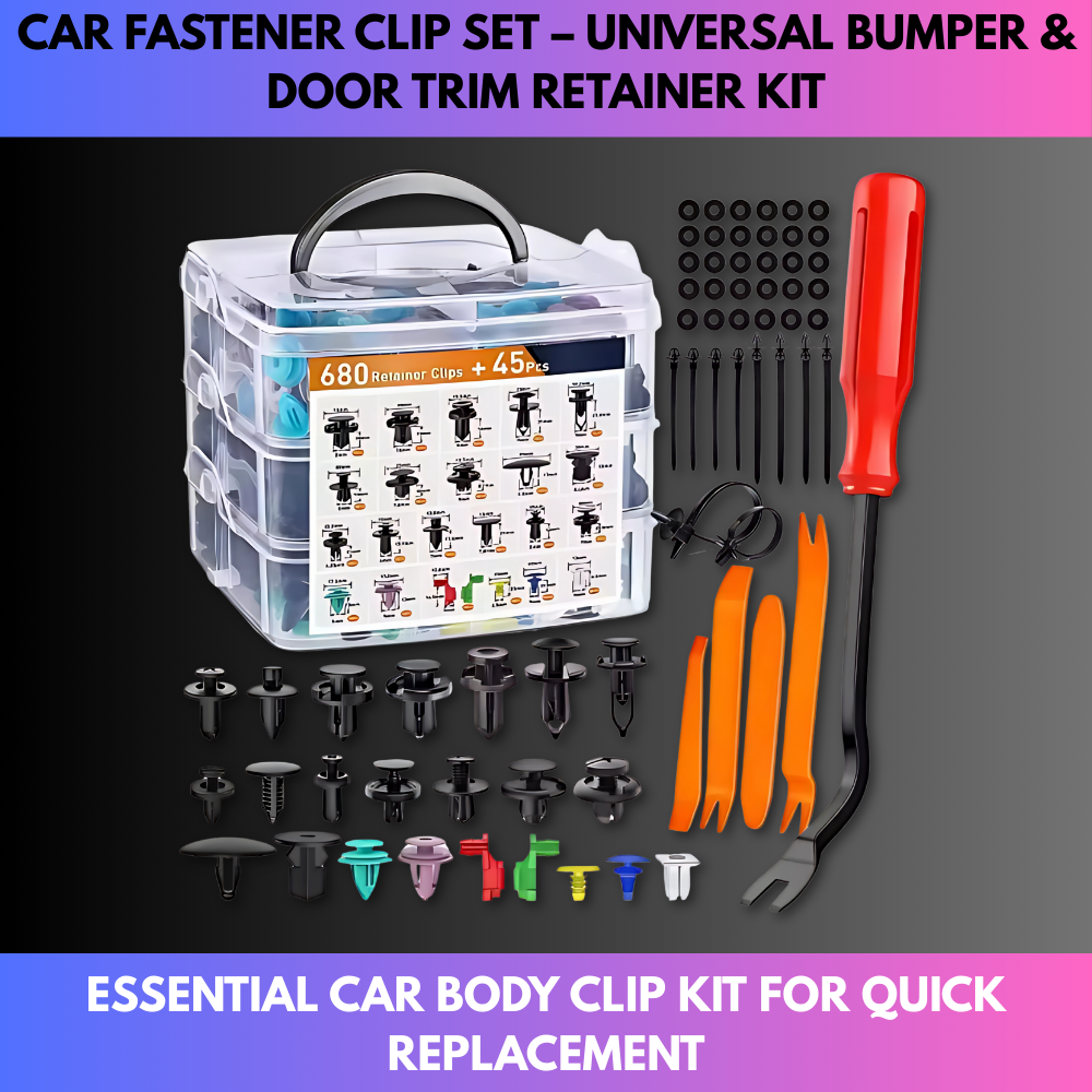 Car Fastener Clip Set – Universal Bumper & Door Trim Retainer Kit