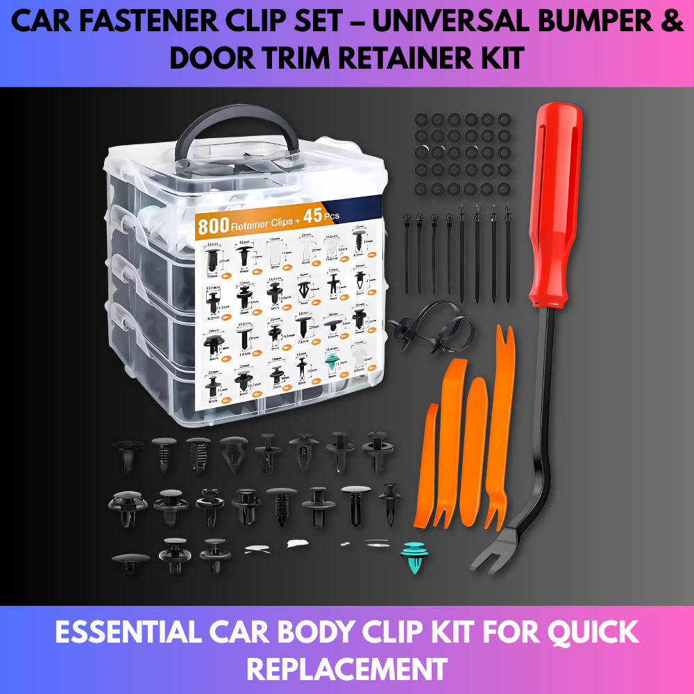 Car Fastener Clip Set – Universal Bumper & Door Trim Retainer Kit