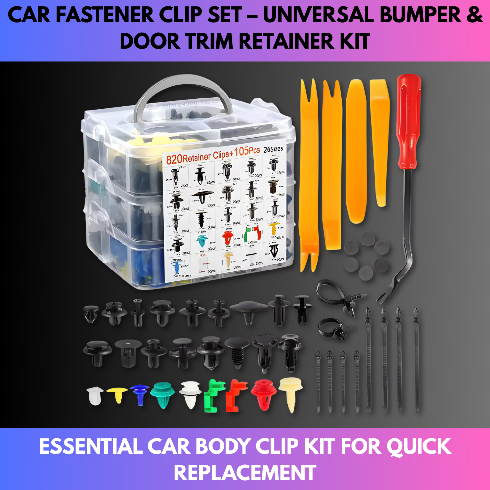 Car Fastener Clip Set – Universal Bumper & Door Trim Retainer Kit