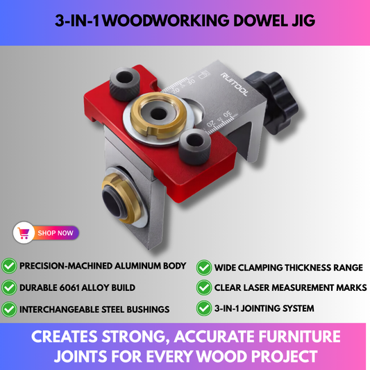 3-in-1 Woodworking Dowel Jig