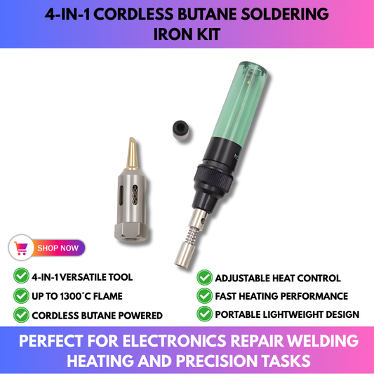 4-in-1 Cordless Butane Soldering Iron Kit