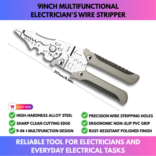 9" Multifunctional Electrician's Wire Stripper