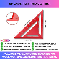 12" High Precision Carpenter's Triangle Ruler