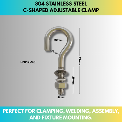 304 Stainless Steel C-Shaped Adjustable Clamp