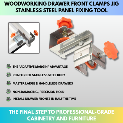 Woodworking Drawer Front Clamps Jig - Stainless Steel Panel Fixing Tool