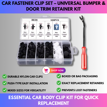 Car Fastener Clip Set – Universal Bumper & Door Trim Retainer Kit