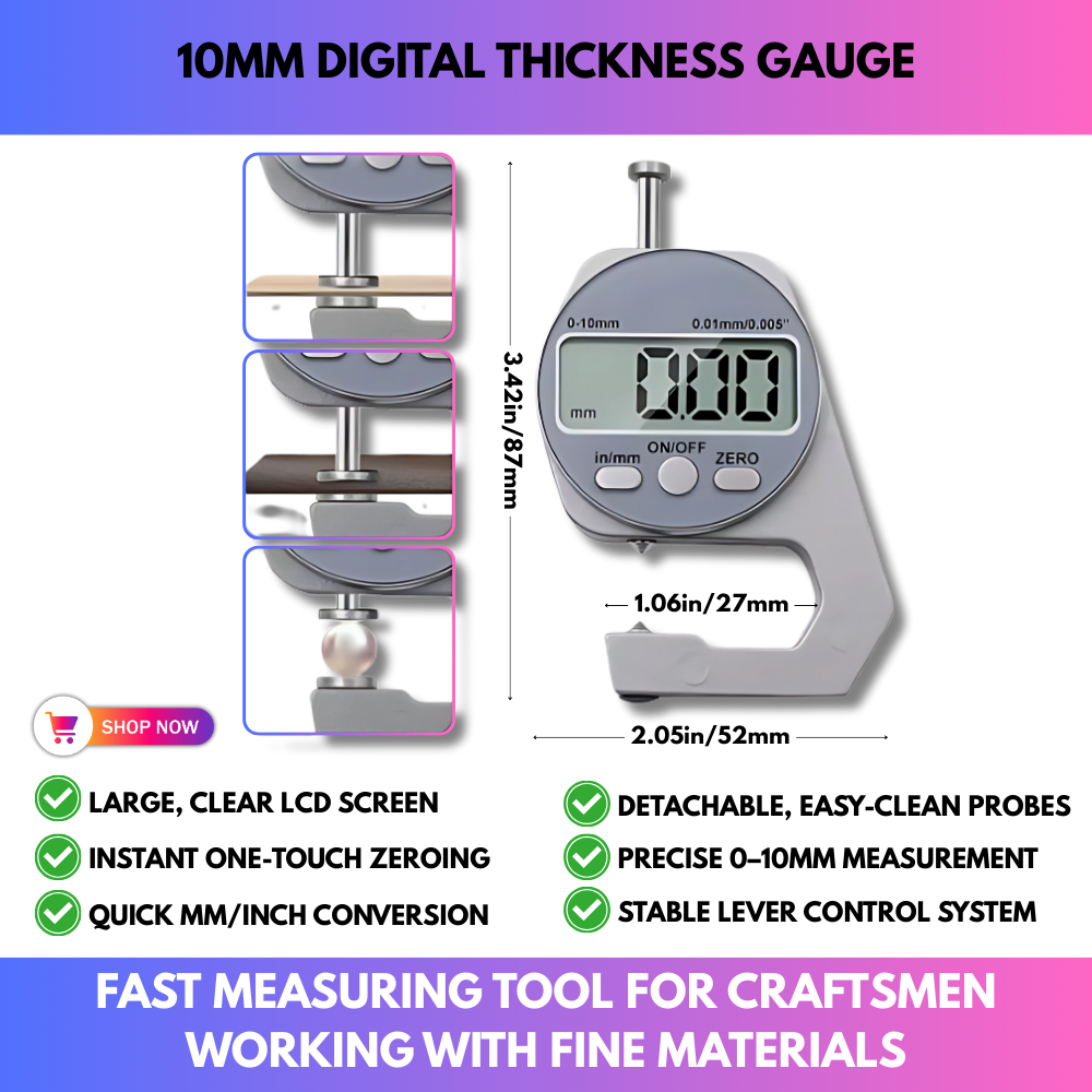 10mm Digital Thickness Gauge