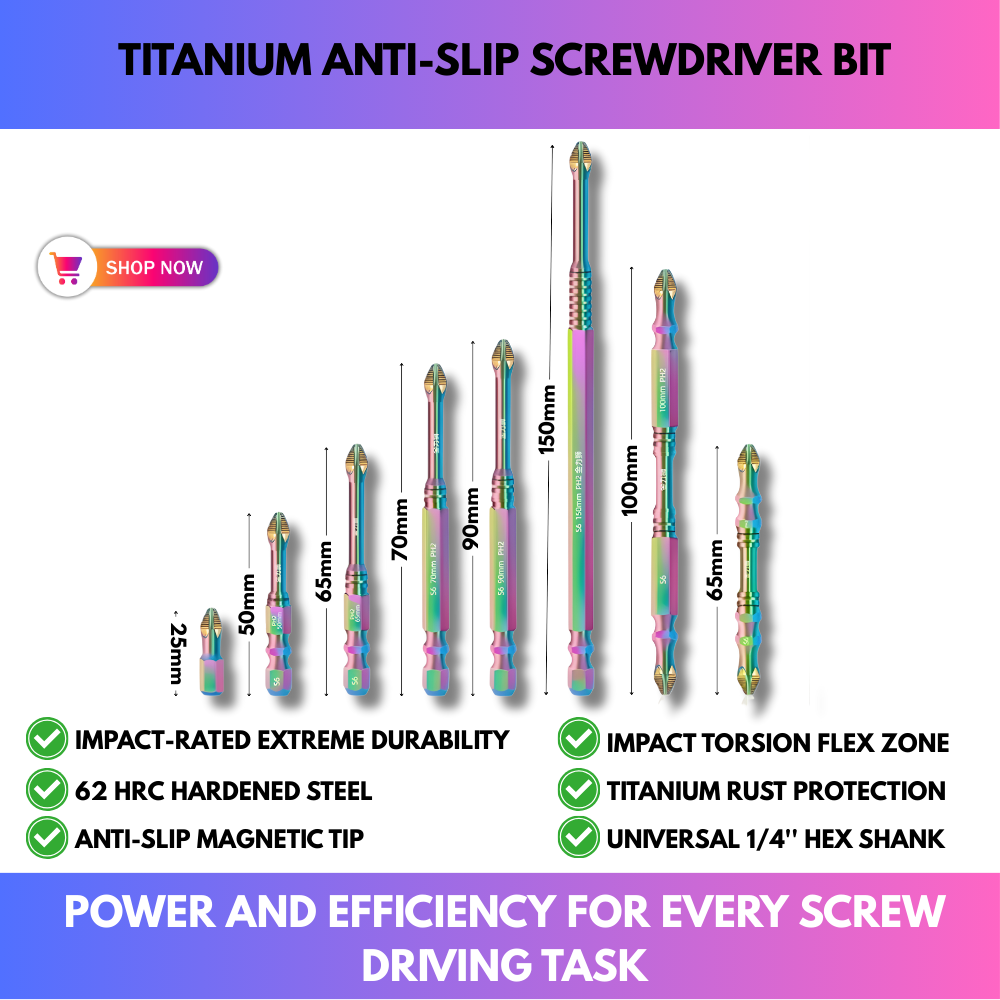 Titanium Anti-Slip Screwdriver Bit