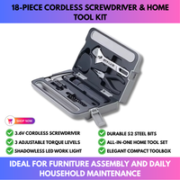 18-Piece Cordless Screwdriver & Home Tool Kit