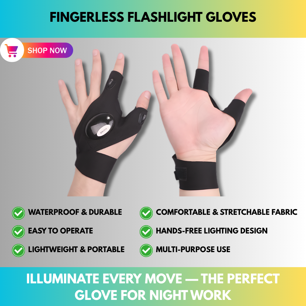 Fingerless Flashlight Gloves