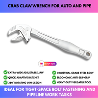 Crab Claw Wrench for Auto and Pipe