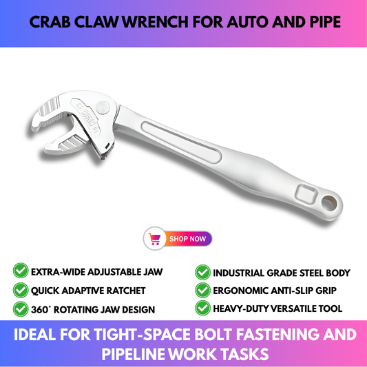 Crab Claw Wrench for Auto and Pipe