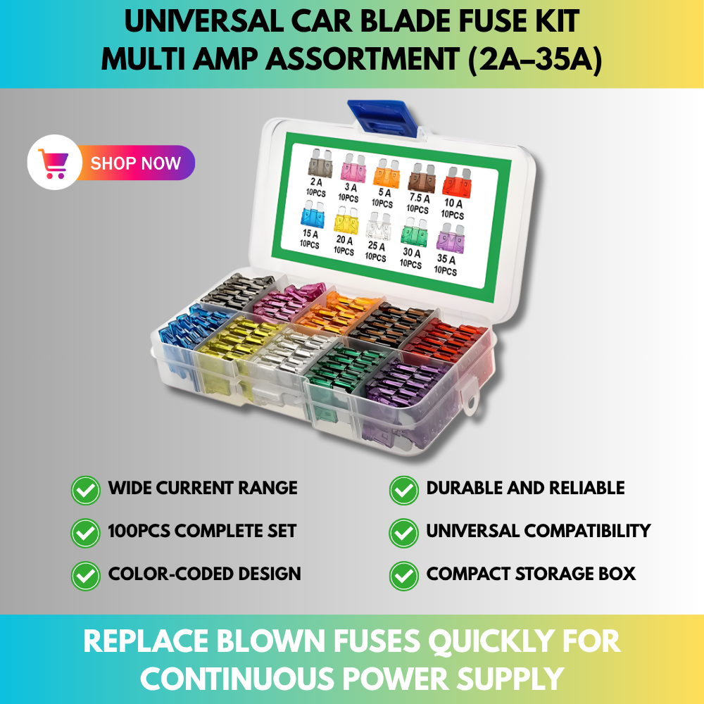 Universal Car Blade Fuse Kit – Multi Amp Assortment (2A–35A)