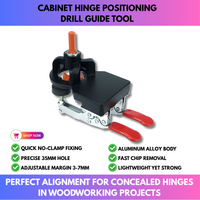 Cabinet Hinge Positioning Drill Guide Tool
