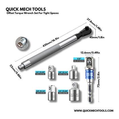 Offset Torque Wrench Set For Tight Spaces