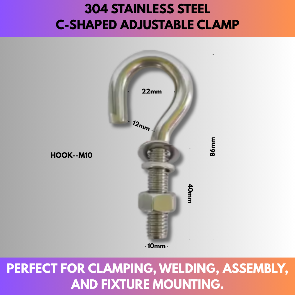 304 Stainless Steel C-Shaped Adjustable Clamp
