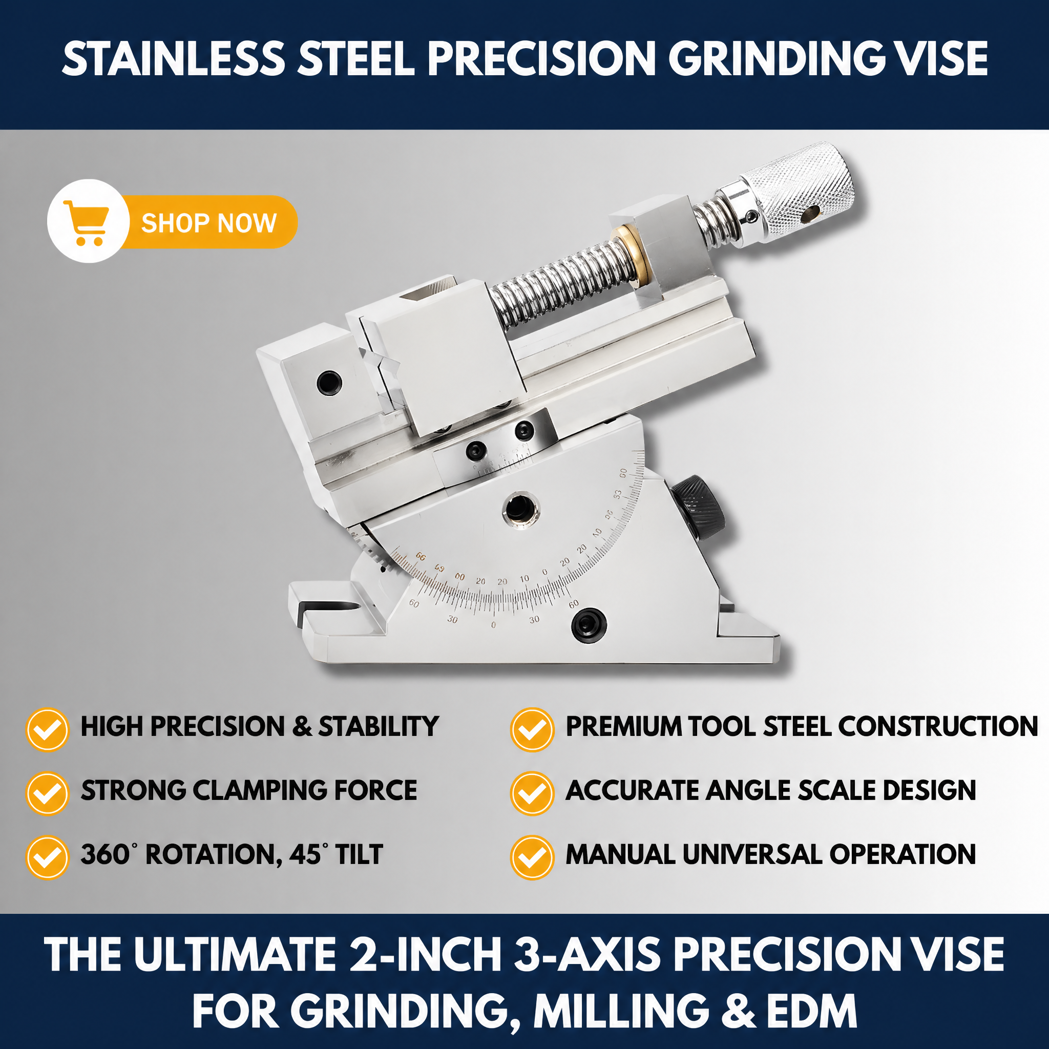 2-Inch Stainless Steel Precision Grinding Vise