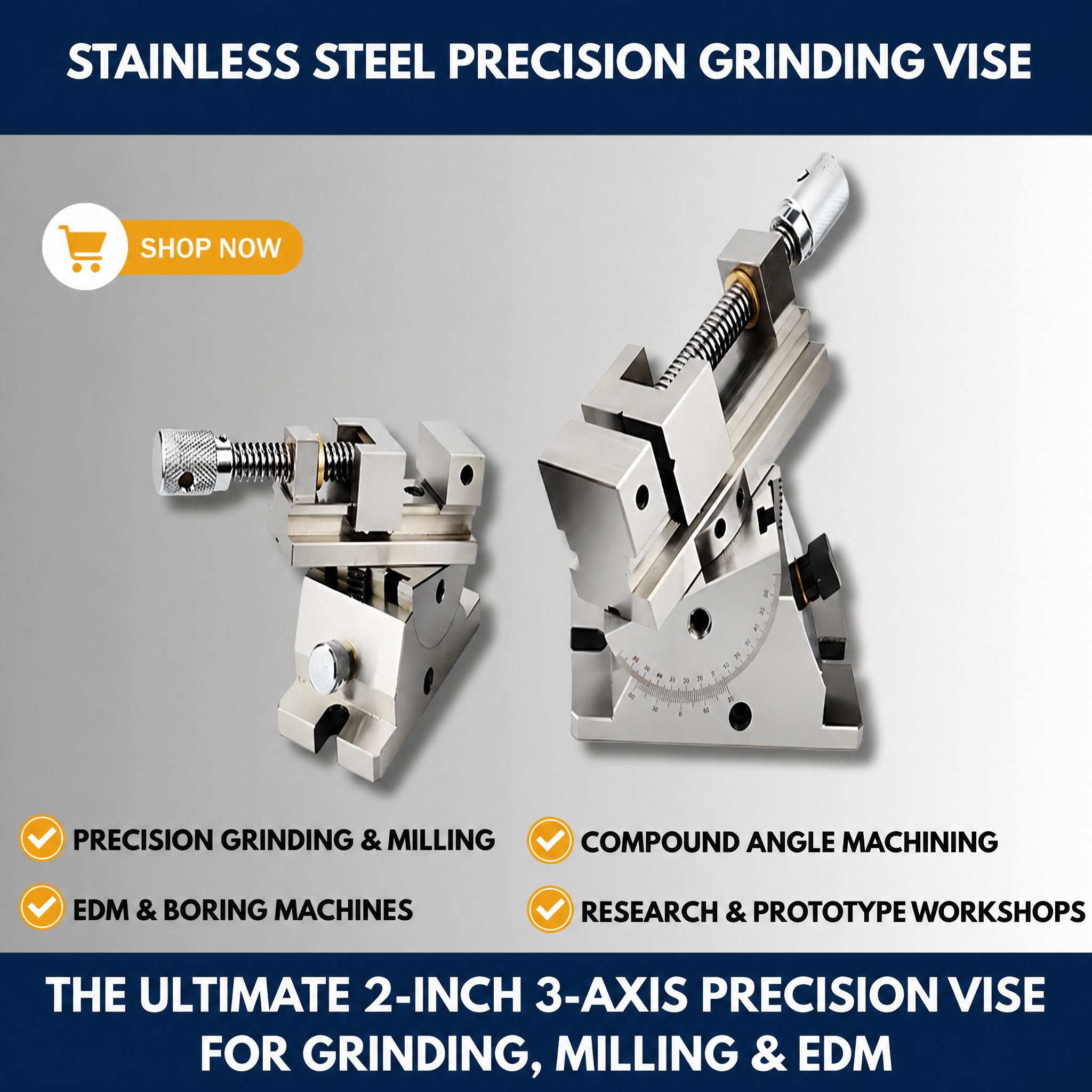 2-Inch Stainless Steel Precision Grinding Vise