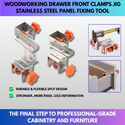 Woodworking Drawer Front Clamps Jig - Stainless Steel Panel Fixing Tool