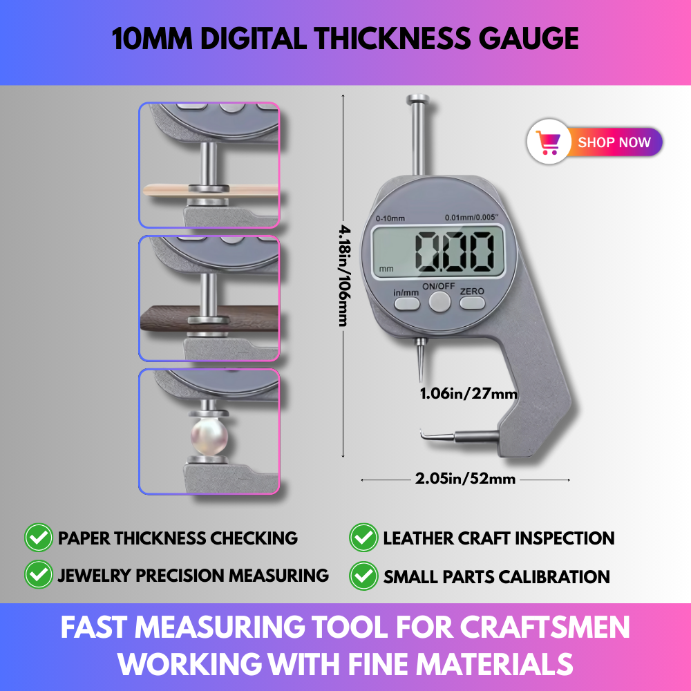 10mm Digital Thickness Gauge