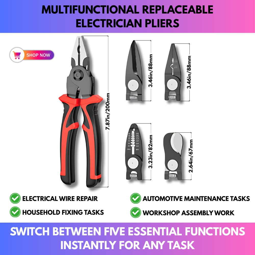 Multifunctional Replaceable Electrician Pliers
