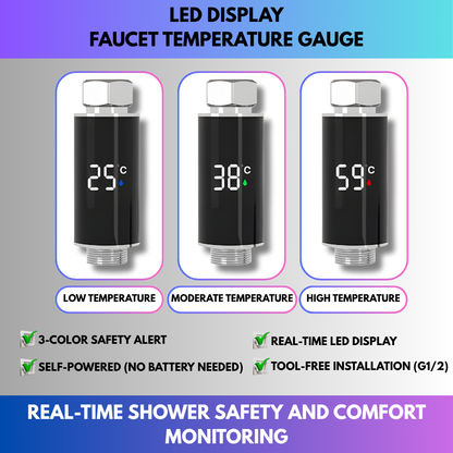 LED Display Faucet Temperature Gauge