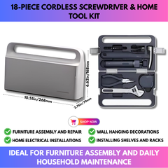 18-Piece Cordless Screwdriver & Home Tool Kit view 3