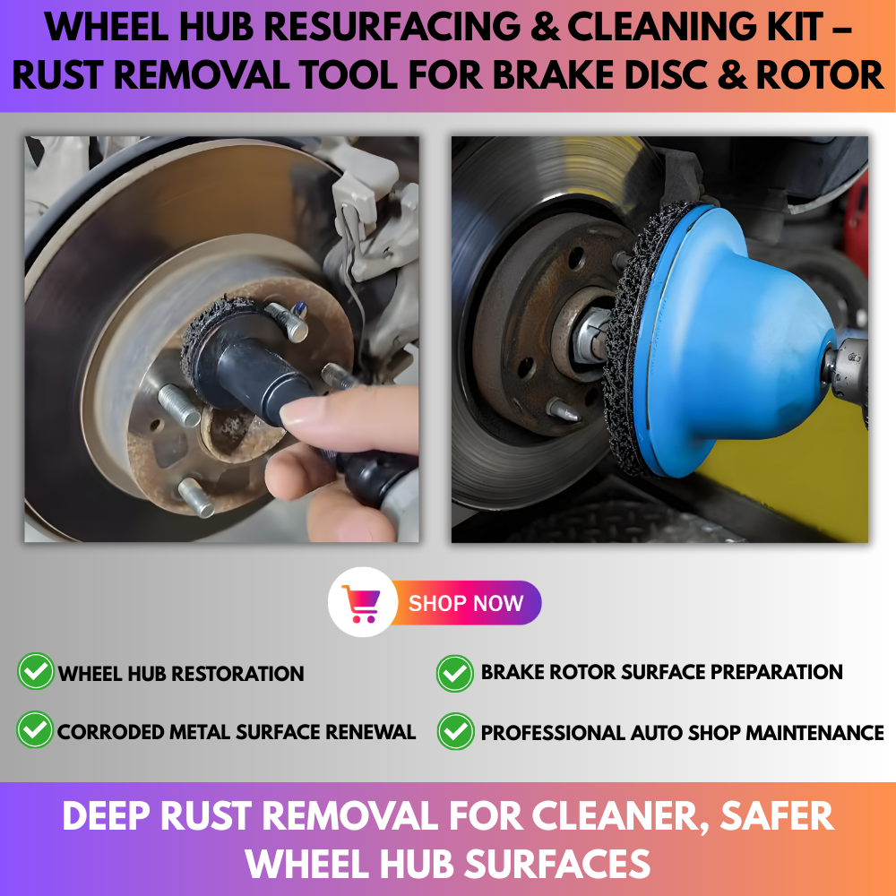 Wheel Hub Resurfacing & Cleaning Kit – Rust Removal Tool for Brake Disc & Rotor