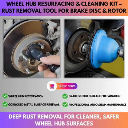 Wheel Hub Resurfacing & Cleaning Kit – Rust Removal Tool for Brake Disc & Rotor