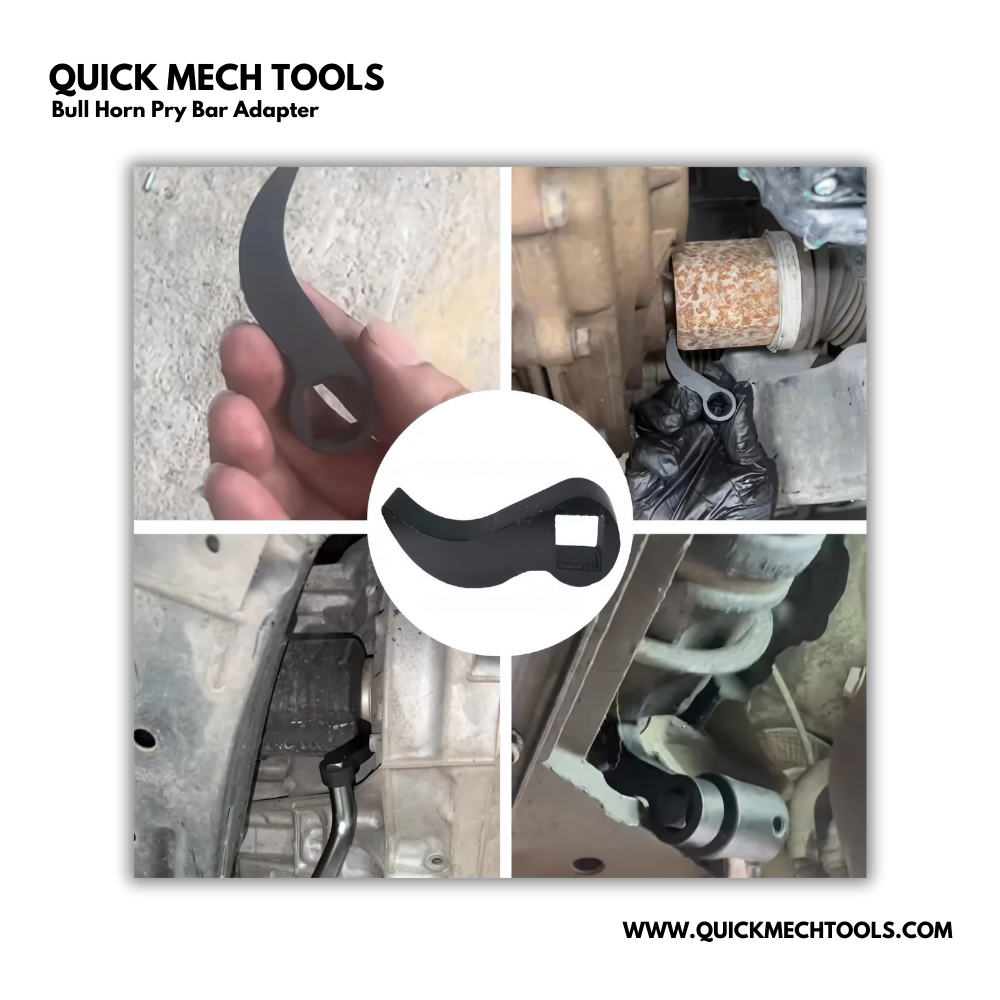 Bull Horn Pry Bar Adapter – Adjustable Angle Tool for 1/2" Ratchet & Wrench