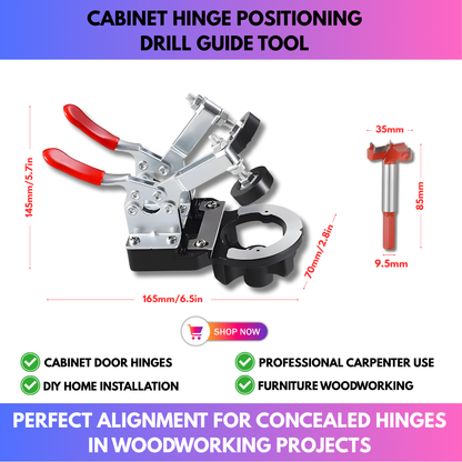 Cabinet Hinge Positioning Drill Guide Tool