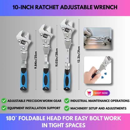 10-Inch Ratchet Adjustable Wrench