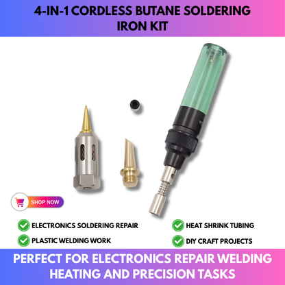 4-in-1 Cordless Butane Soldering Iron Kit
