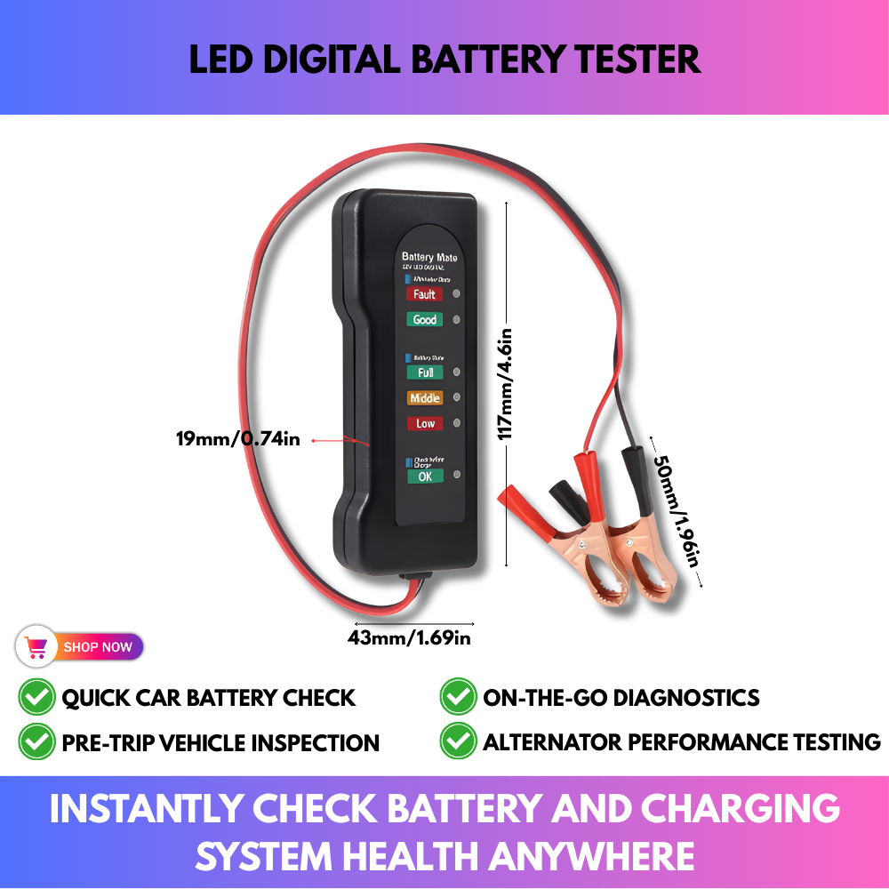 Led Digital Battery Tester